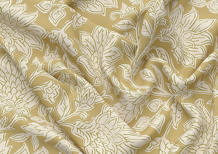 Land & Shore Rowallane, Ochre - Twist&Fit Roman Blind - Image 4